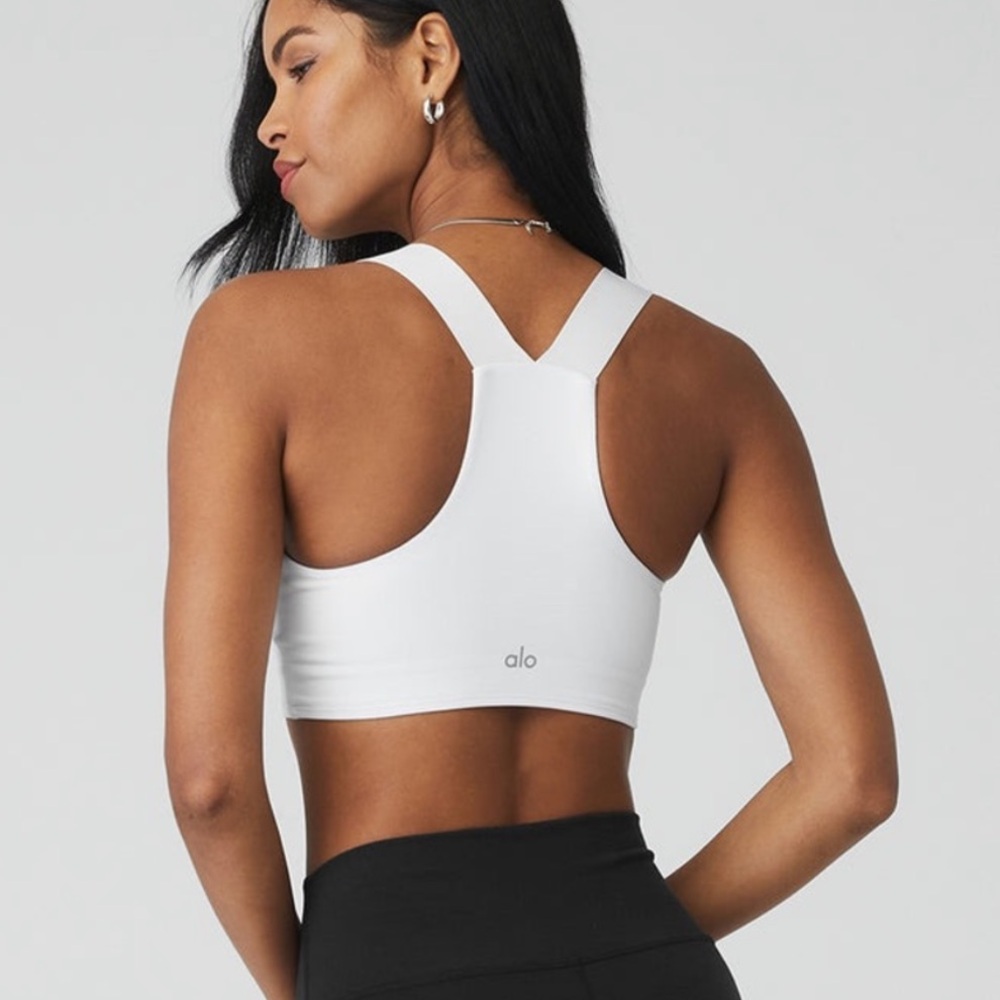 Alo bra Rev it Up white sports bra top athleisure